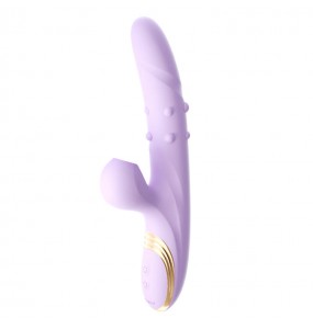 MizzZee - Suction Retractable Rotate Beads Wand Vibrator (Chargeable - Purple)